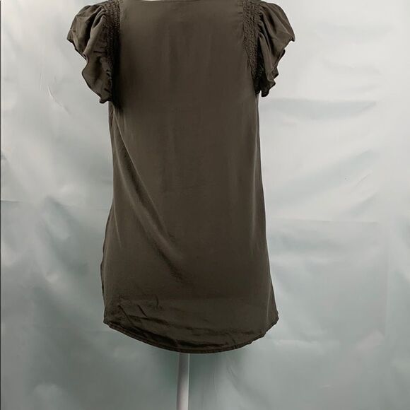 Petticoat Alley army green silk and sequins top - Picture 5 of 8